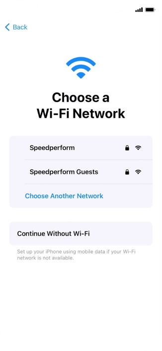 Press the required Wi-Fi network.