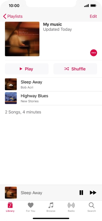 Press the song title.