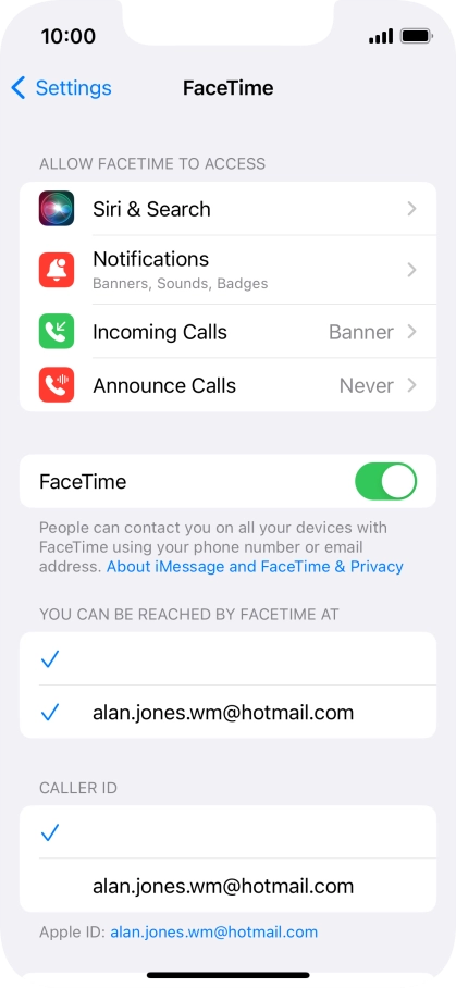 Press the indicator next to 