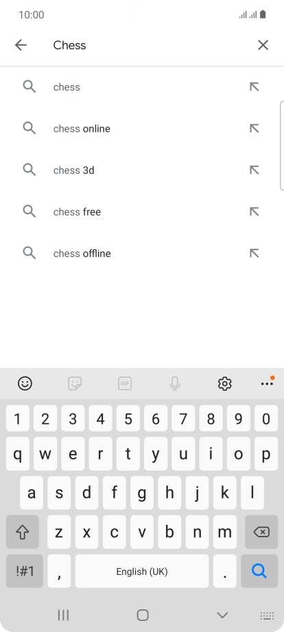 Key in the name or subject of the required app and press the search icon.