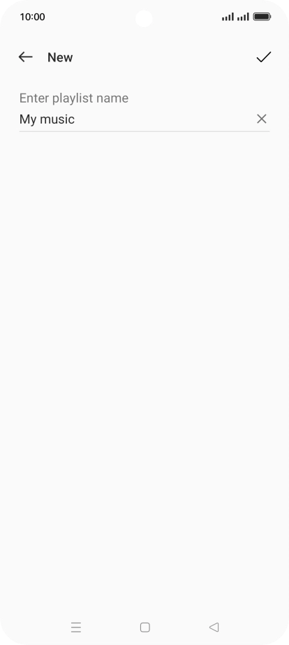 Key in the required name for the playlist and press the save icon.