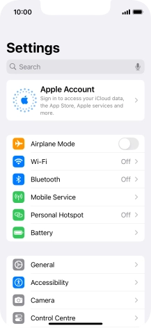 Press Apple Account.