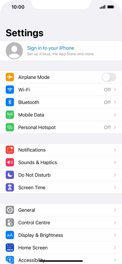 Press Sign in to your iPhone.