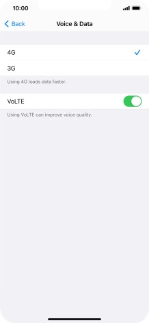 Press the required network mode.