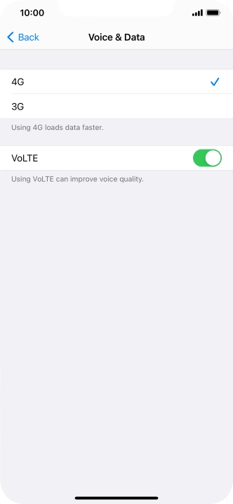 Press the required network mode.