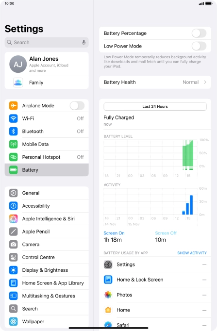 Press the indicator next to 
