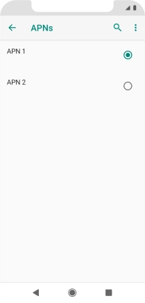Press the field next to the required data connection to activate it.