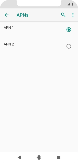 Press the field next to the required data connection to activate it.