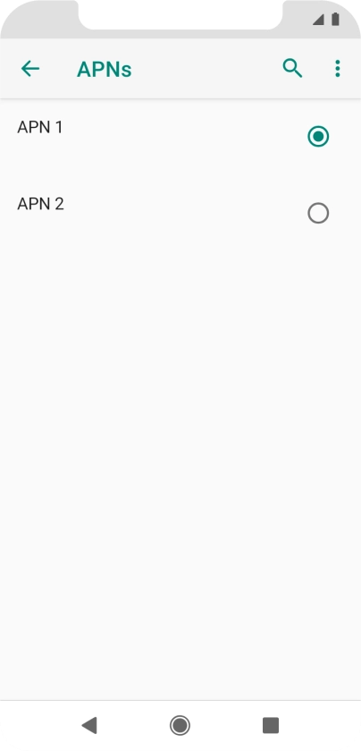 Press the field next to the required data connection to activate it.