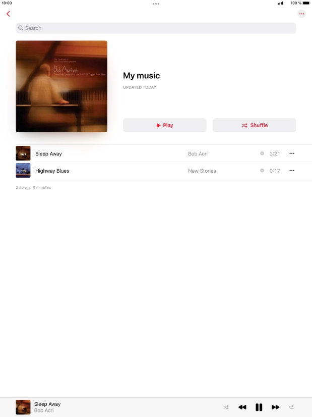 Press the song title.