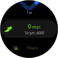 Press the pedometer icon. Press the pedometer icon.