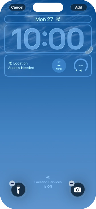 To customise the way the lock screen date is displayed, press the date widget and follow the instructions on the screen to select the required widget display mode.