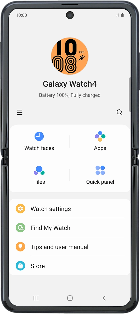 On your phone: When this screen is displayed, your smartwatch is activated and synchronised with your phone.