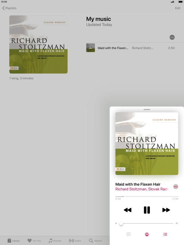 Press arrow right to go to the next audio file.