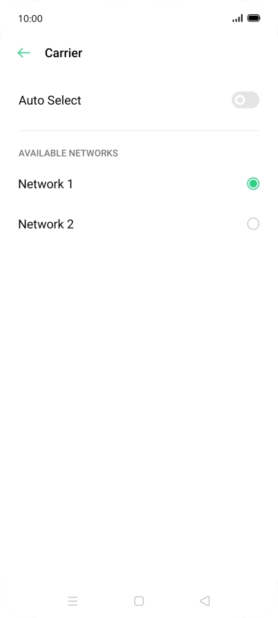 Press the required network.