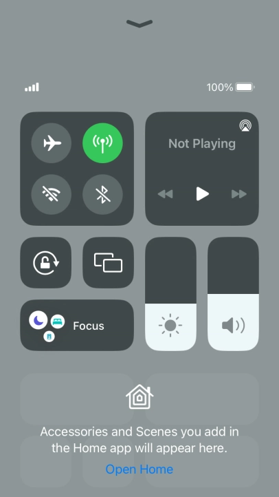 Press the flight mode icon to turn the function on or off.