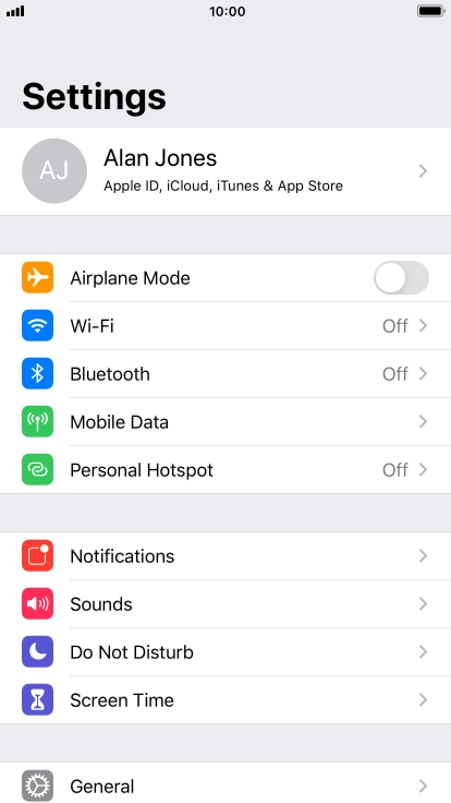 Press your Apple ID.