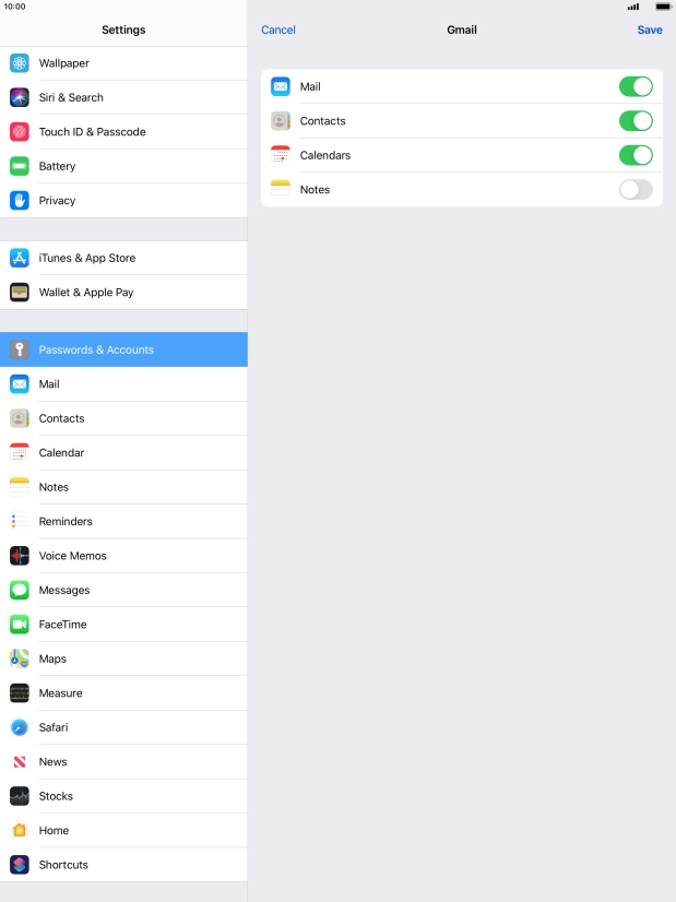 If this screen is displayed, you email account has been recognised and set up automatically. Follow the instructions on the screen to key in more information and finish setting up your tablet.