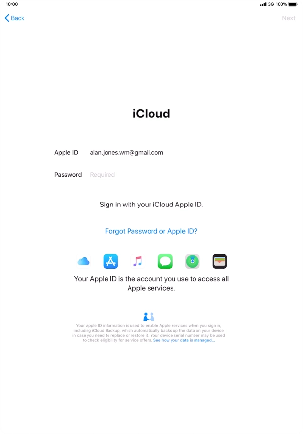 Press the field next to 