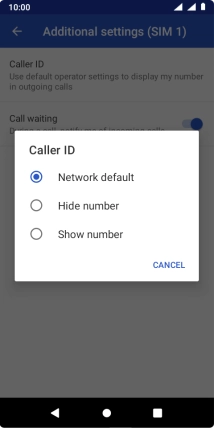 Press Show number to turn on caller identification.