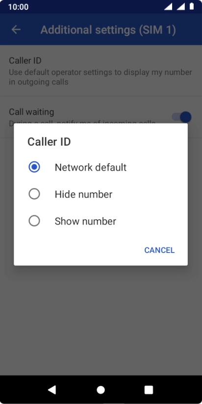 Press Show number to turn on caller identification.