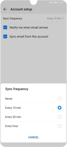 Press the required setting.