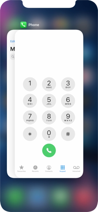 Slide upwards on the required application to end it.
