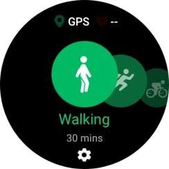 Drag your finger right or left to select the required activity.