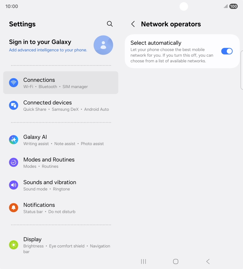 Press the indicator next to 