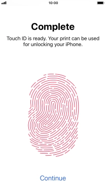 Press Continue. If you haven't previously selected a phone lock code, key in a code of your own choice twice.