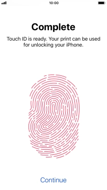 Press Continue. If you haven't previously selected a phone lock code, key in a code of your own choice twice.