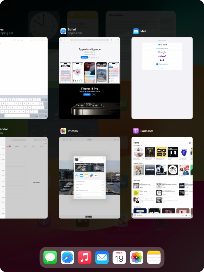 Slide upwards on the required application to end it.