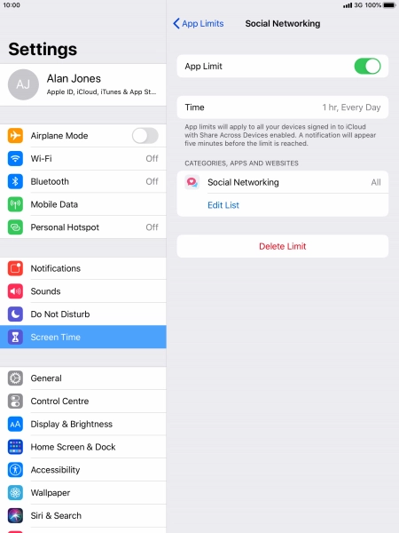 Press Delete Limit. Press Delete Limit.