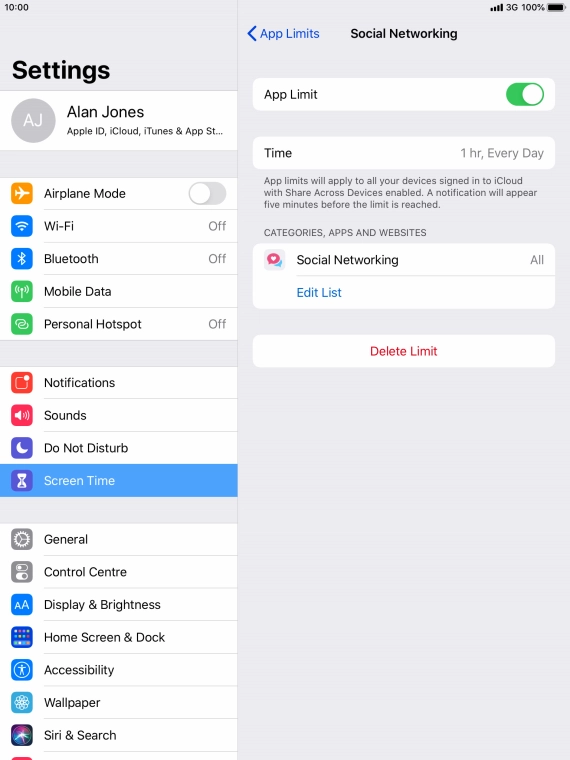 Press Delete Limit. Press Delete Limit.