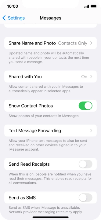 Press the indicator next to 