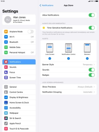Press the indicator next to 
