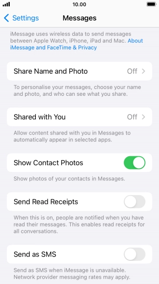 Press the indicator next to 