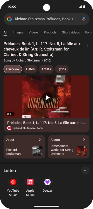 Follow the instructions on the screen to use the search results.