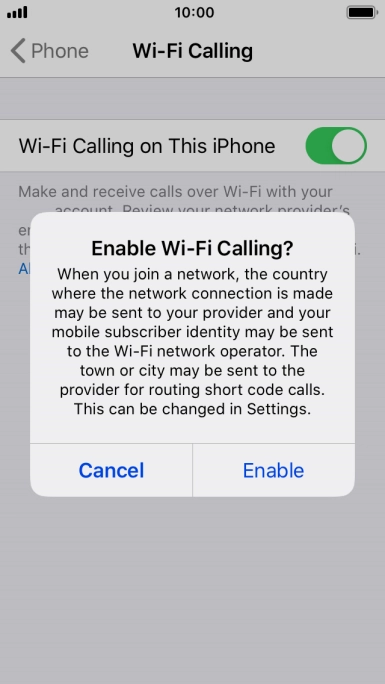 If you turn on the function, press Enable.