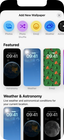 Press the required category and follow the instructions on the screen to select the required background image.