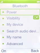 Select Power to turn on Bluetooth. Select Power to turn on Bluetooth.