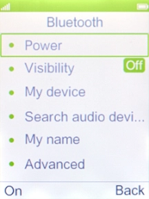 Select Power to turn on Bluetooth. Select Power to turn on Bluetooth.