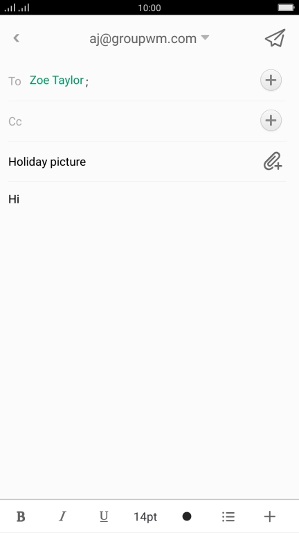 Press the attachment icon.