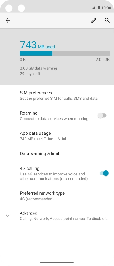 The total data usage is displayed.