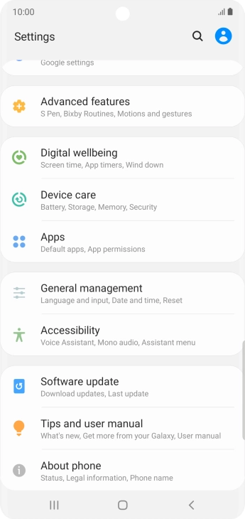 Press Software update.