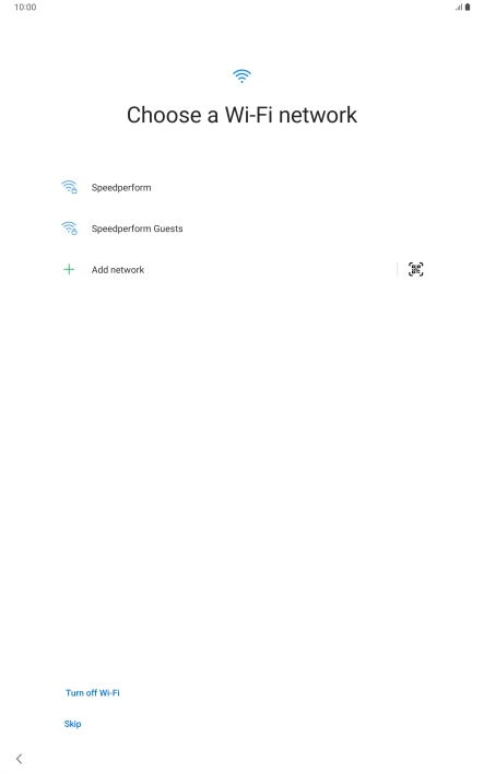 Press the required Wi-Fi network.