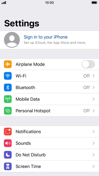 Press Sign in to your iPhone.