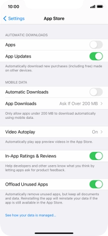 Press the indicators next to the required content types to turn the function on or off.
