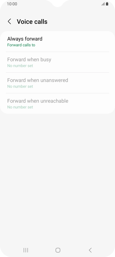 Press the required divert type.