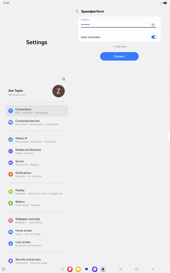 Key in the password for the Wi-Fi network and press Connect. Key in the password for the Wi-Fi network and press Connect.